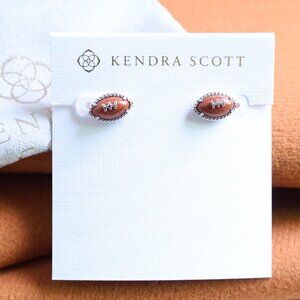 Kendra Scott | Football - Silver Orange Goldstone Stud Earrings